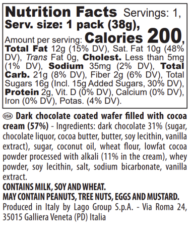 Nutritional Values Dark Chocolate